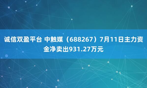 诚信双盈平台 中触媒（688267）7月11日主力资金净卖出931.27万元