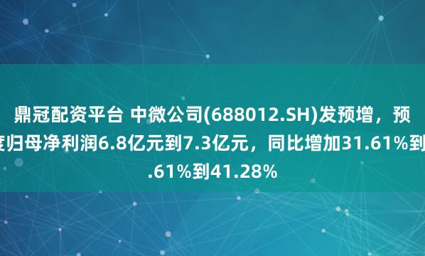 鼎冠配资平台 中微公司(688012.SH)发预增，预计半年度归母净利润6.8亿元到7.3亿元，同比增加31.61%到41.28%