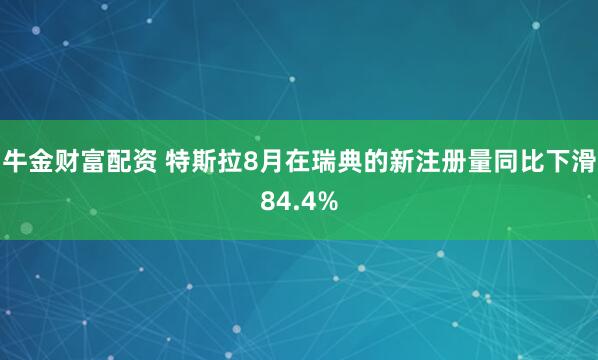 牛金财富配资 特斯拉8月在瑞典的新注册量同比下滑84.4%